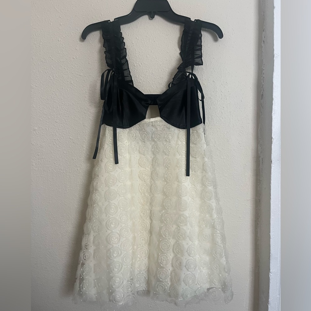 Elegant Black and White Mini Dress